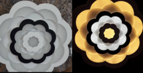 Светильник светодиодный Мелодия Света Цветок 71-586 WT+BK 25Вт картинка 